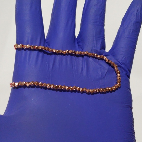 Rose Gold tone Beaded Necklace w/ Pink Cord American Eagle, Trendy Boho Jewelry - Picture 8 of 8